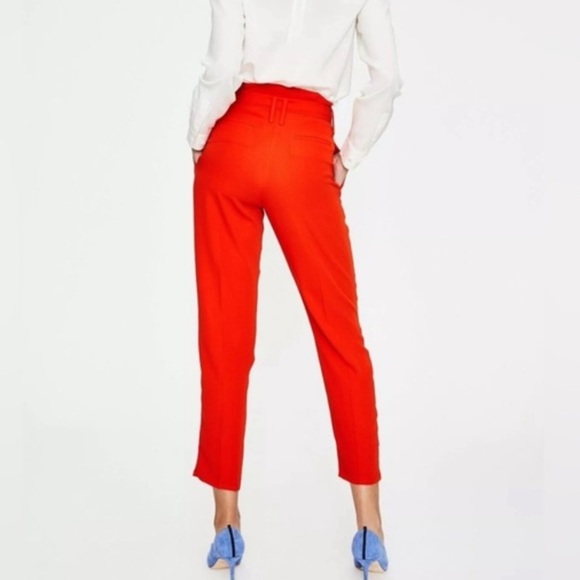 Boden Melina Orange High Waist Taper Trousers Pants - Picture 4 of 13